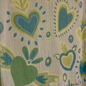 Heart Patterned Throw Blanket Green and Blue Last Available Best Seller New NWT